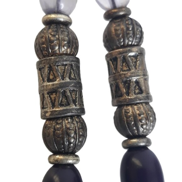 Vtg Express Bead & Metal Double Strand Belt S/M/L Boho Artsy Art to Wear - Picture 3 of 7